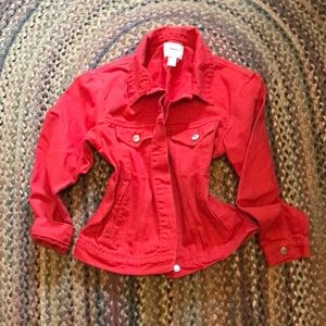 Forever 21 red denim jean jacket